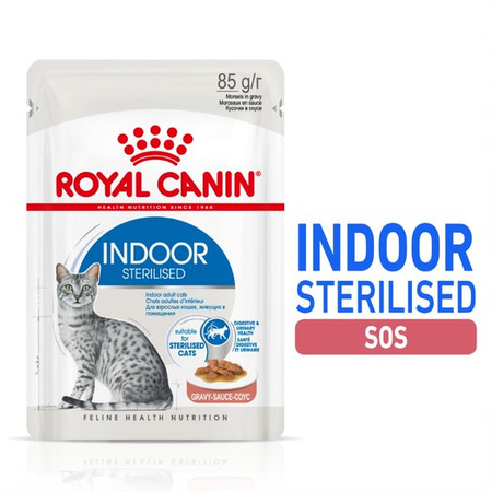 Royal Canin Indoor Sterilised W Sosie 12x85g Karma Mokra W Sosie Dla Kotów Sterylizowanych
