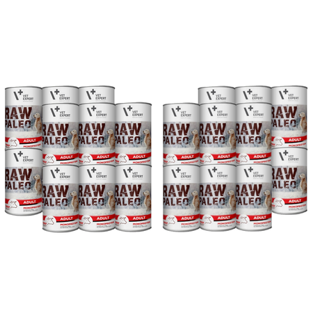 VetExpert RAW PALEO ADULT BEEF 24x400g -  z wołowiną Karma Dla Psa