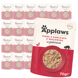 Applaws Cat Mokra Karma Dla Kota 24x70g Pierś Z Kurczaka z Wołowiną w Galaretce