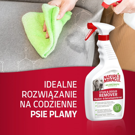 Natures Miracle Remover Płyn Do Usuwania Codziennych Plam i Zabrudzeń po Psach Zapach Melonowy 946ml