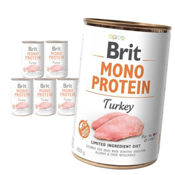 Brit Mono Protein 6x400g Mokra Karma dla Psów z Indykiem