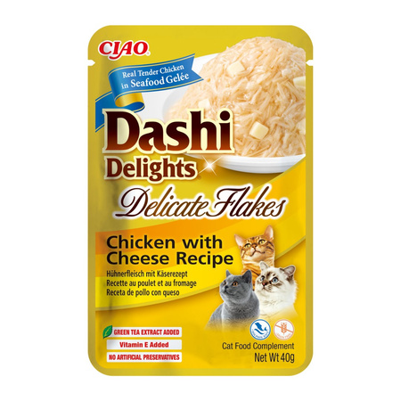 Inaba Cat Dashi Delights Delicate Flakes 6x40g Karma Uzupełniająca Dla Kota Z Kurczakiem I Serem