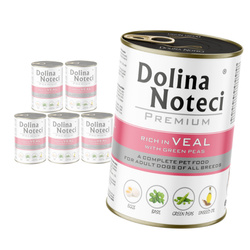 Dolina Noteci Premium Bogata w Cielęcinę z Groszkiem Puszka 6x400g Mokra Karma Dla Psa