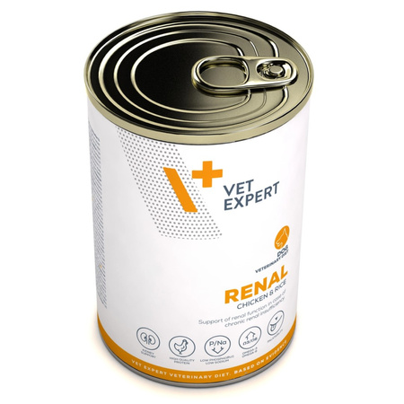 VetExpert Veterinary Diet Renal Dog 6x400g Mokra Karma Weterynaryjna z Kurczakiem Dla Psa z Niewydolnością Nerek