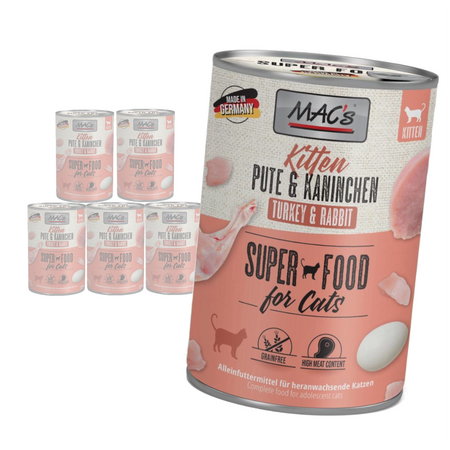 MAC's Kitten 6x400g Mokra Karma Dla Kociąt Indyk Królik