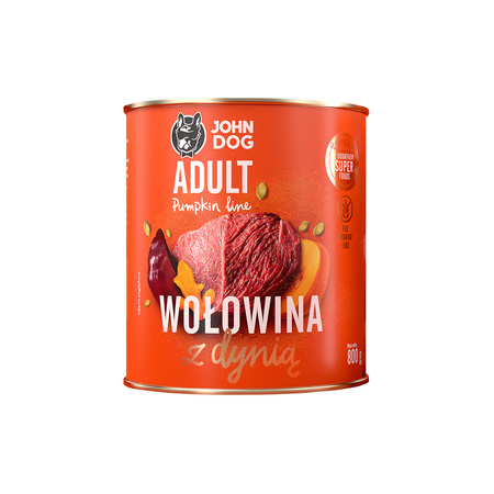 JOHN DOG Karma Mokra Dla Psa Pumpkin Line Wołowina z Dynią 12x800g