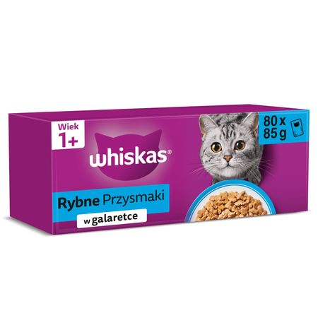 Whiskas Adult 160x85g Mokra Karma Dla Kota Rybne Przysmaki W Galaretce