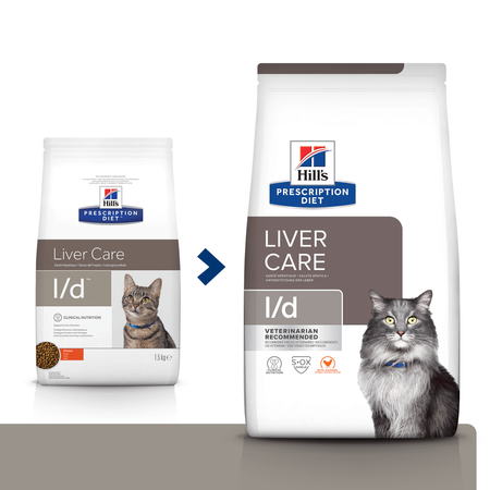 Hill's Prescription Diet l/d Liver Care 1,5kg Sucha Karma Z Kurczakiem Dla Kota Wsparcie Zdrowej Wątroby