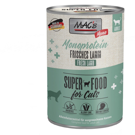 MAC's 24x400g Monoproteinowa Mokra Karma  Dla Kota Jagnięcina