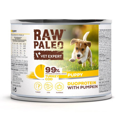 Raw Paleo Turkey&Cod Puppy Duoprotein 200g Mokra Karma Dla Szczeniąt z Indykiem i Dorszem