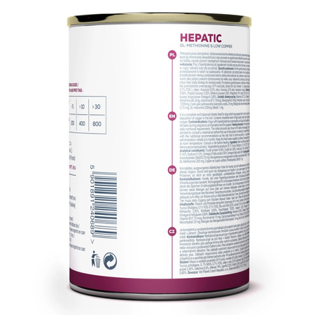 Vet Expert Hepatic Mokra Karma Weterynaryjna Dla Psa Z Kurczakiem 6x400g Wspomaganie Funkcji Wątroby