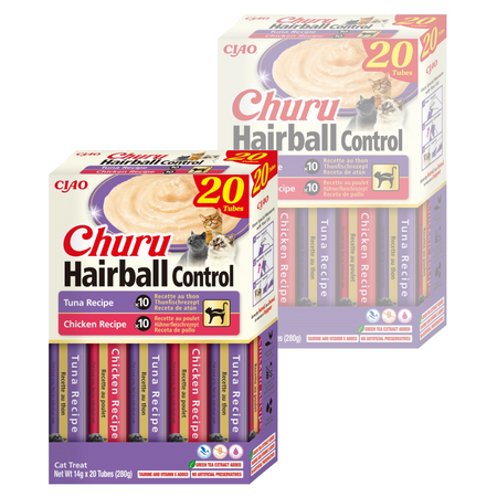 Inaba Cat Churu Hairball Control 40x14g Kremowy Przysmak Dla Kota Pasta Mix Kurczak I Tuńczyk
