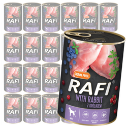 Rafi 24x400g Bezzbożowa Mokra Karma Dla Psa Z Królikiem Żurawiną I Borówką